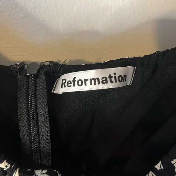 Reformation Rue Maria Black and White Floral Mini Dress - Picture 4 of 12